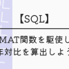 【SQL】FORMAT関数を駆使して、昨年対比を算出しよう！